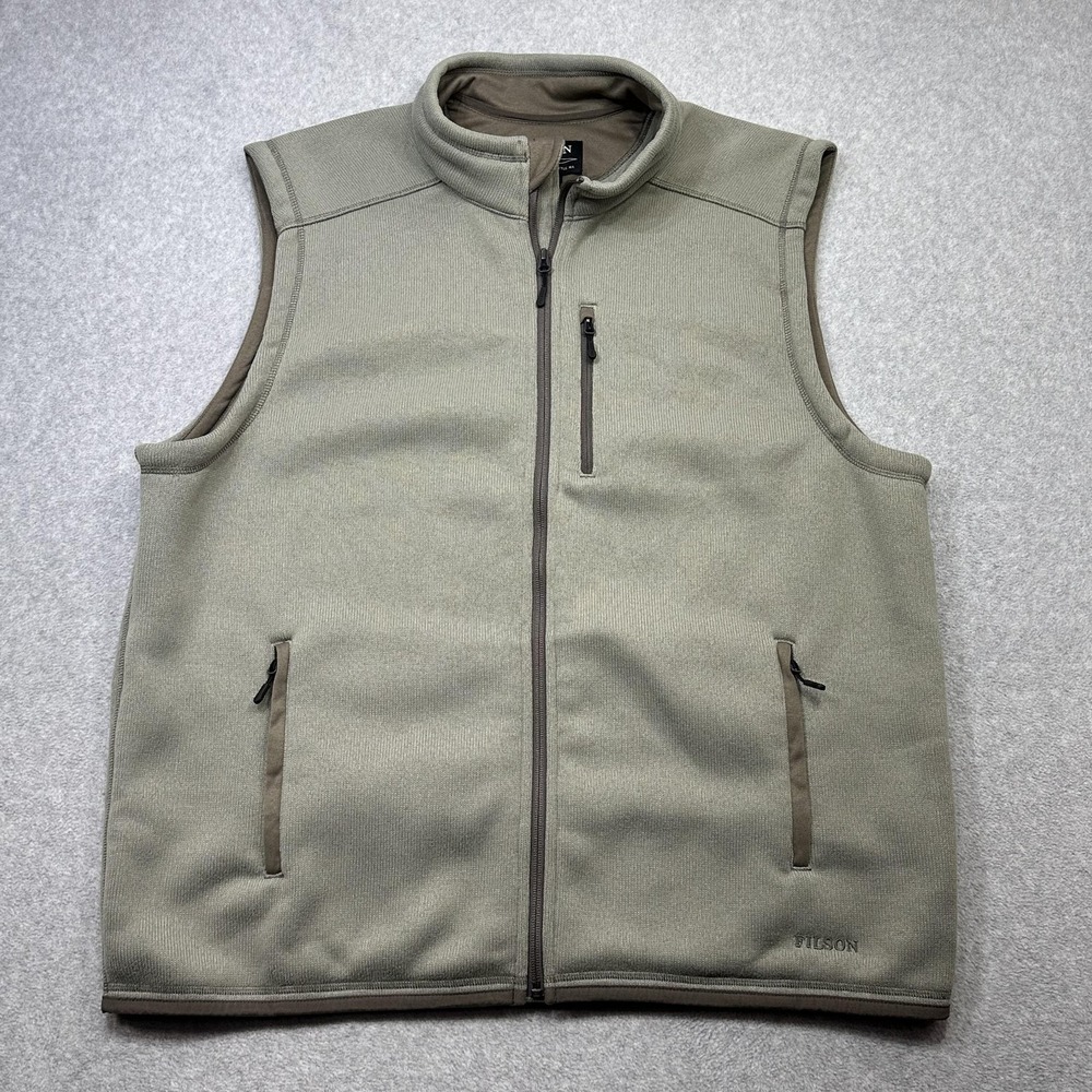 CC Filson Ridgeway Fleece Vest Mens XXL Desert Sage Polartec Zip Outdoor Hiking